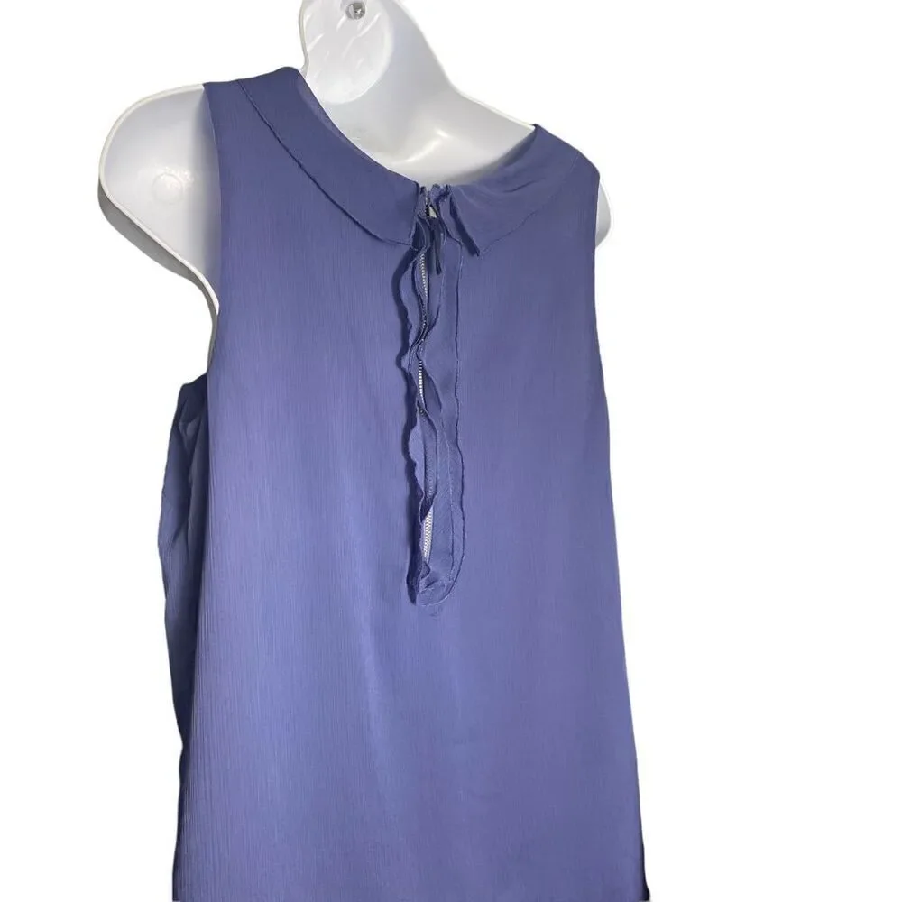 Sleeveless chiffon Purple sleeveless Top Size M